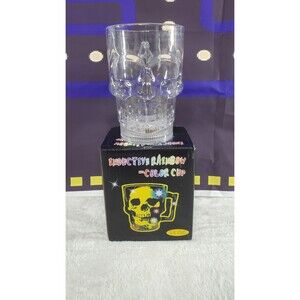 Halloween Flashing Color Cup Skull Drinking Beer Mug Lights Up 14oz